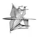 paper airplane with Sapere aude, incipe written on the wing tattoo design idea