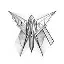 paper airplane with Sapere aude, incipe written on the wing tattoo design idea