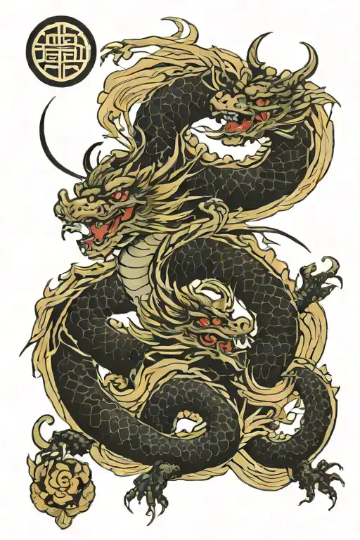 dragon flying tattoo design idea