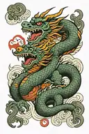 dragon flying tattoo design idea