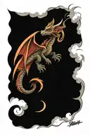 dragon flying tattoo design idea
