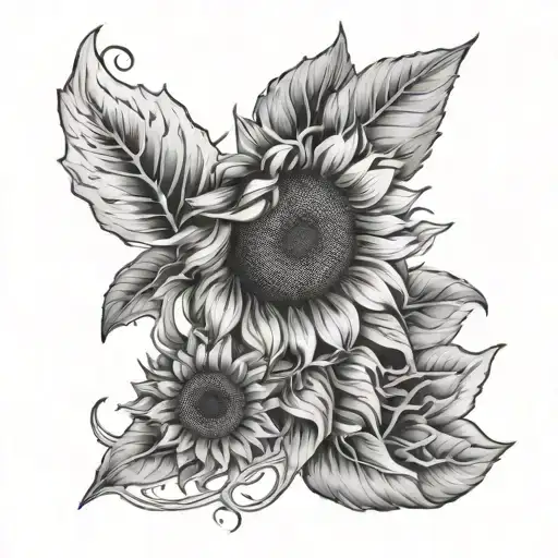 lung and sunflower blooming tattoo design idea