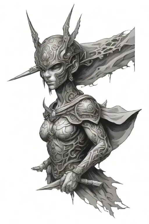 east facing, defender of mankind,bright one tattoo design idea