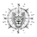 arm sleeve with compass, world map, lions head, kangaroo, pryamid with eye tattoo design idea