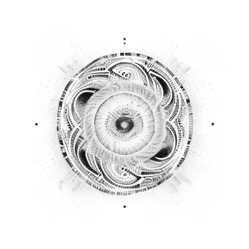 A swirling vortex of colorful sound waves with the words 'Good Vibes' incorporated tattoo design idea