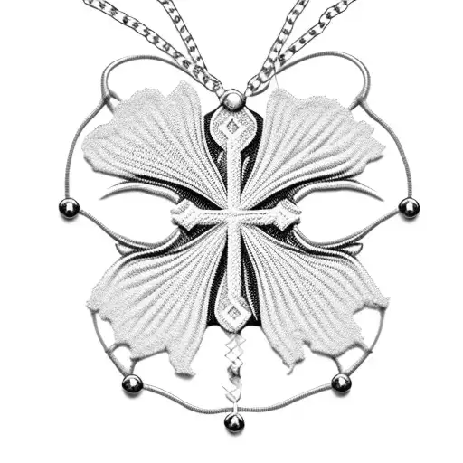 rosary cross necklace  tattoo design idea