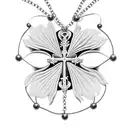 rosary cross necklace and roses tattoo design idea