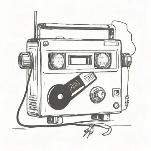 radio cassette tape tattoo design idea