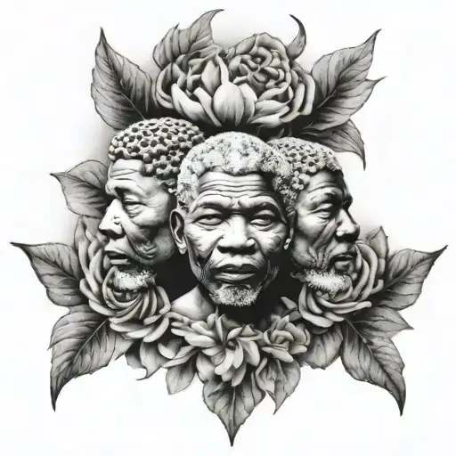 3 headed celestial begin mandela tattoo tattoo design idea