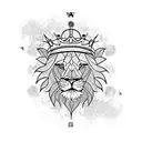 lion With compass and crown over the Head  tattoo design idea