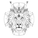 lion With compass and crown over the Head  tattoo design idea