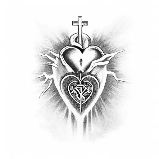 Sacred Heart tattoo design idea