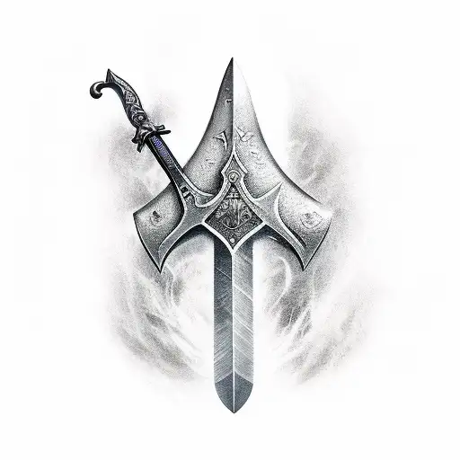 sword in stone tattoo design idea