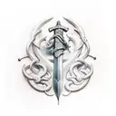 sword in stone tattoo design idea