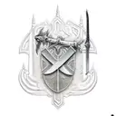 sword in stone tattoo design idea