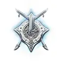sword in stone tattoo design idea