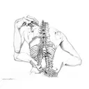 Two hands building up the spine piece by piece tattoo design idea