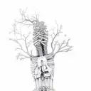 Two hands building up the spine piece by piece tattoo design idea