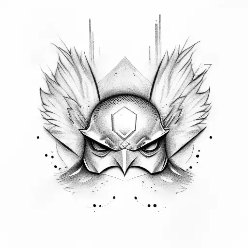 baby chicken and batman tattoo design idea