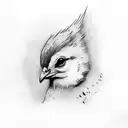 baby chicken and batman tattoo design idea