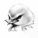 baby chicken and batman tattoo design idea