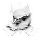 baby chicken and batman tattoo design idea