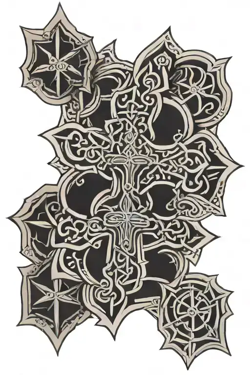 Gaelic Cross / Buddhist inspired tattoo tattoo design idea