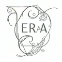 THE NAME EZRA WRITTEN IN A DESIGN WITH AUTISM COLORS tattoo design idea