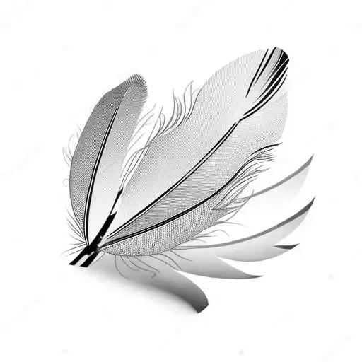 bird feather tattoo design idea