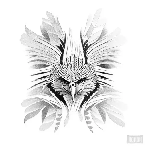 eagle bird feather tattoo design idea