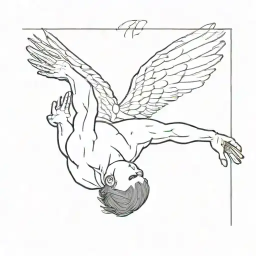 memento mori memento vive falling icarus tattoo design idea