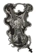 broken fiddle tattoo design idea