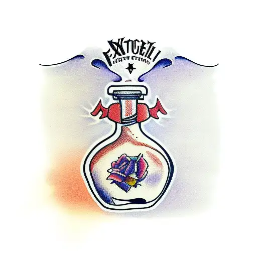 bottle with xxx tattoo design idea
