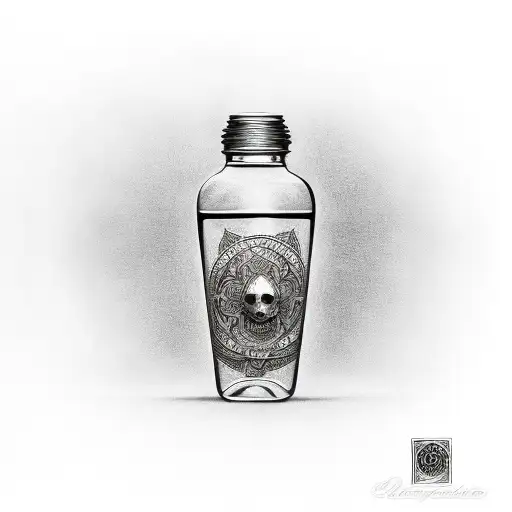 bottle with xxx tattoo design idea
