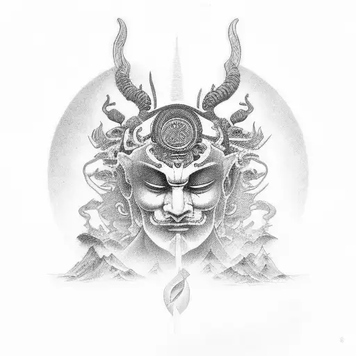buda and ensō tattoo design idea