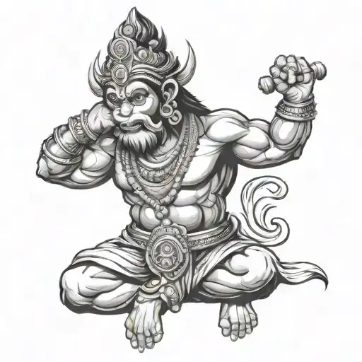 calm and powerful mindset hanuman tattoo tattoo design idea