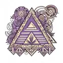 The letters MLM , representing a pyramid scheme incorporates purple shades  tattoo design idea