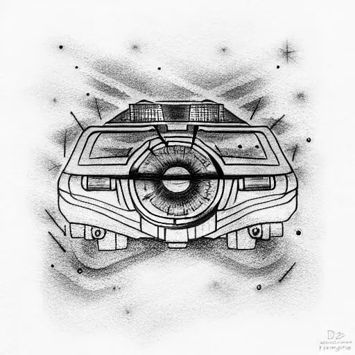 delorean tattoo design idea