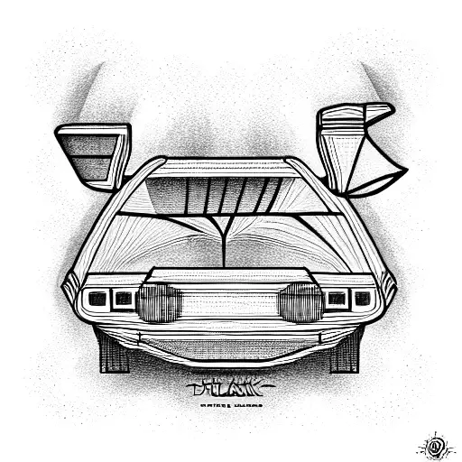delorean tattoo design idea