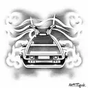 delorean tattoo design idea