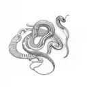Butterfly snake tattoo design idea