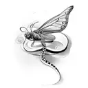 Butterfly snake tattoo design idea