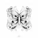 Butterfly snake tattoo design idea