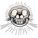 clown laughing while the left half of his face is being melted showing a little bit of his skull tattoo design idea