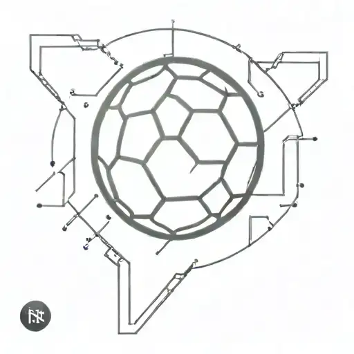 pixel art sol key with handball ball morphing tattoo design idea