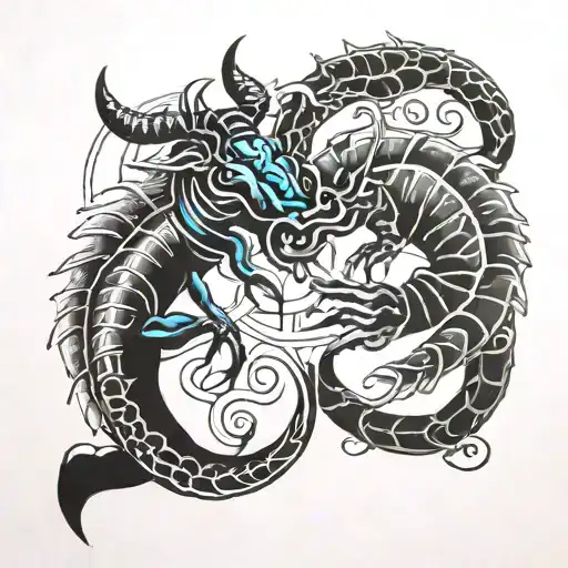 scorpio and taurus combined tattoo design idea