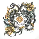 scorpio and taurus combined tattoo design idea