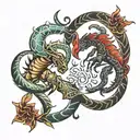 scorpio and taurus combined tattoo design idea