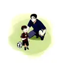 father and son with a soccer ball tattoo design idea