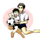 father and son with a soccer ball tattoo design idea